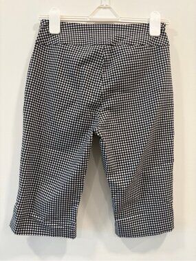 Lulu-B Black White Gingham Pedal Pusher Capri Pants Size 8 Stretch Pull On